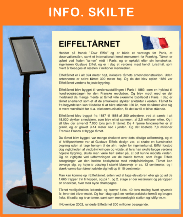 -
Info. standere
Ved alle monumenter opstilles der info. standere med information om de enkelte monumenter