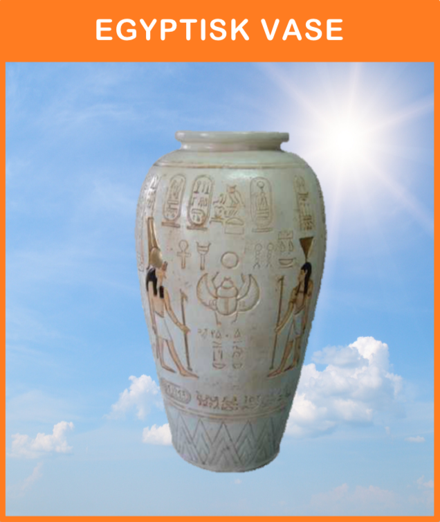 -
Egypt no. 010
Egyptisk vase med motiver 
Størrelse: 40 cm. høj