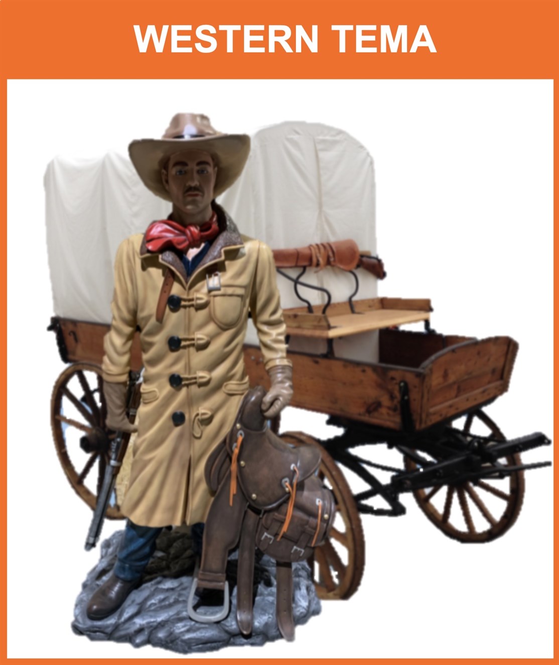 COUNTRY & WESTERN
Vi har alt i dette tema, lige fra hestevogne, naturtro figurer, sadler, halmballer til våben, lassoer, aktiviteter samt selvfølgelig færdige shows, dansere & skuespilere m.m.
*