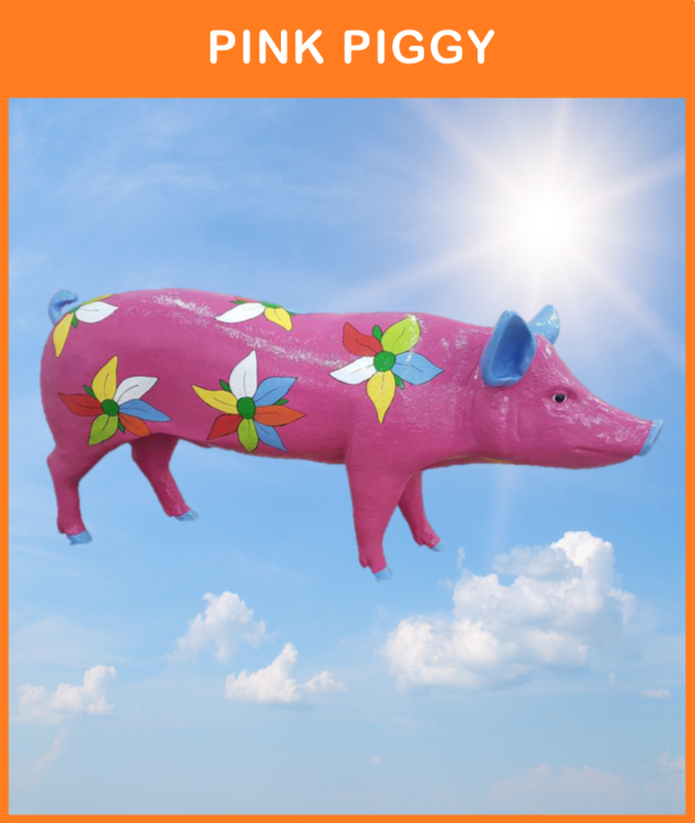 -
Art 006
Pink Piggy
Størrelse: 90 x 160 x 50 cm.