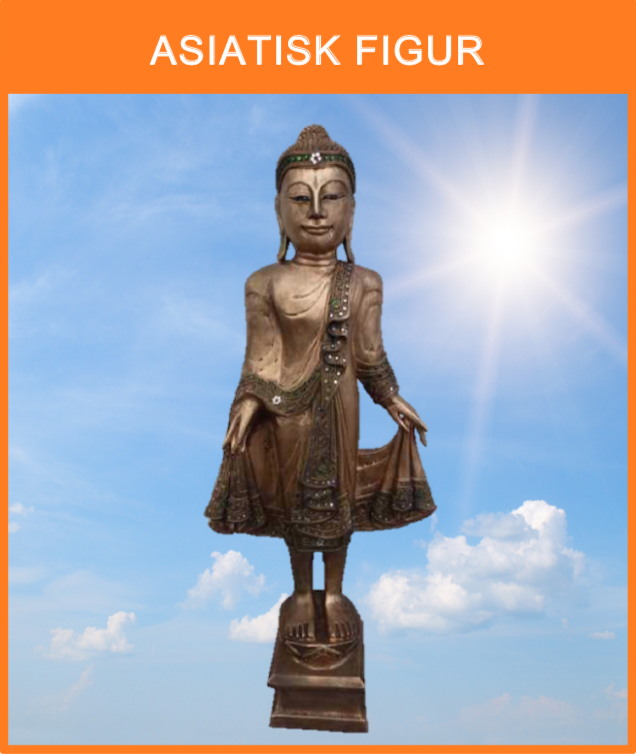 Stor Asiatisk tempel / Buddha figur
kan opstilles på podie så den bliver højre.
Størrelse: 90 cm. høj