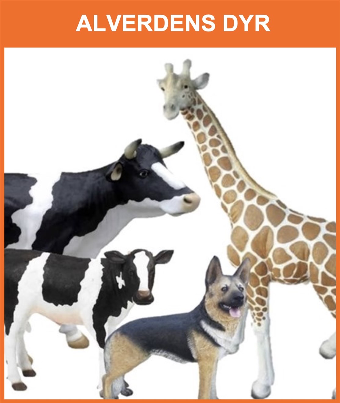 ALVERDENS DYR
Vi producere, sælger og udlejer over 2.000 forskellige dyr, lige fra danske bondegårds dyr til kryb, insekter, dinosaurer og vilde zoo og safari dyr m.m. Vælg mellem stillestående glasfiber dyr og mekaniske bevægelig dyr
*