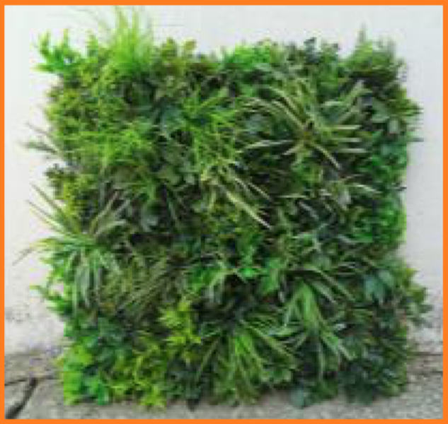 # 003
Planteramme m/ blandede grønne planter
Størrelser: H. 1 x B. 1 x D. 0,5 meter