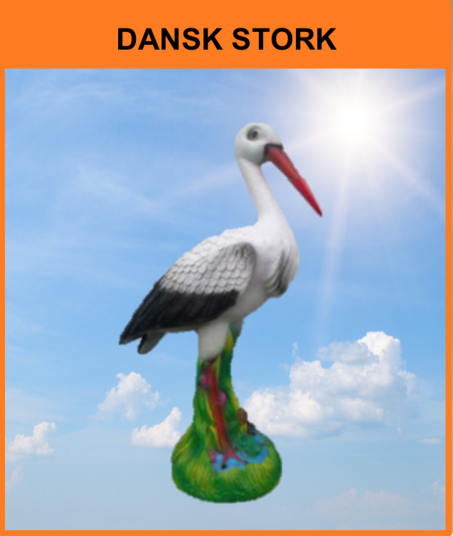 B 089 / A11
Stork på fod
Størrelse: 80 cm.