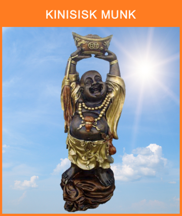 Klassisk glad kinesisk buddha
Kan udstilles i podie eller fritstående.
Størrelse: 65 cm. høj