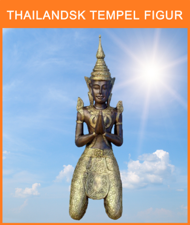 Siddende Thailandsk Tempel figur, som mange kender.
Størrelse: 110 cm.