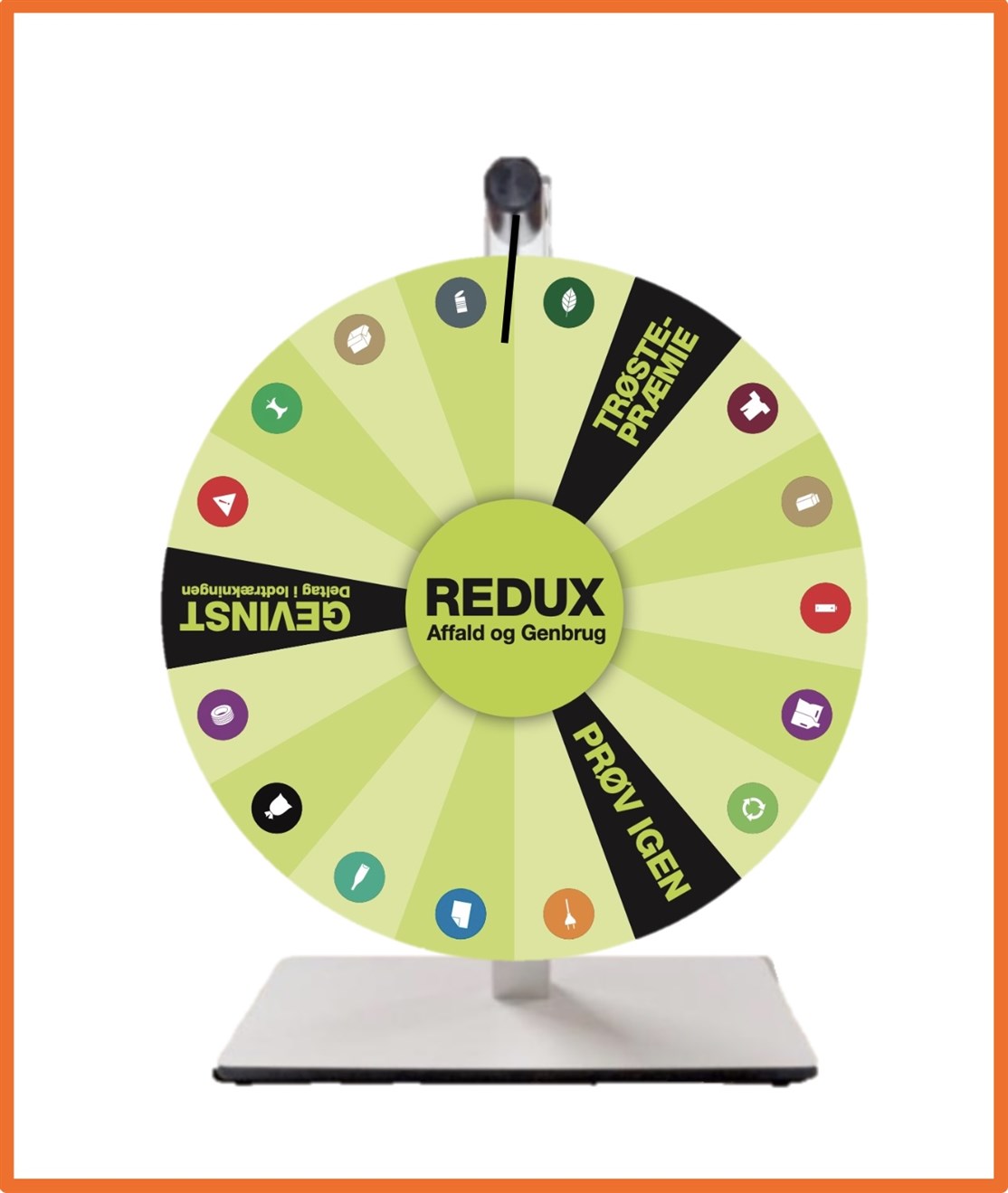 Design selv lykkehjul produceret til
REDDUX, HORSENS KOMMUNE
*