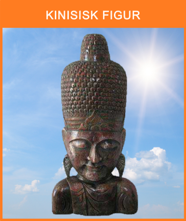 Asiatisk Buddha figur / buste fra det gamle Asien
Størrelse: 1 meter høj
