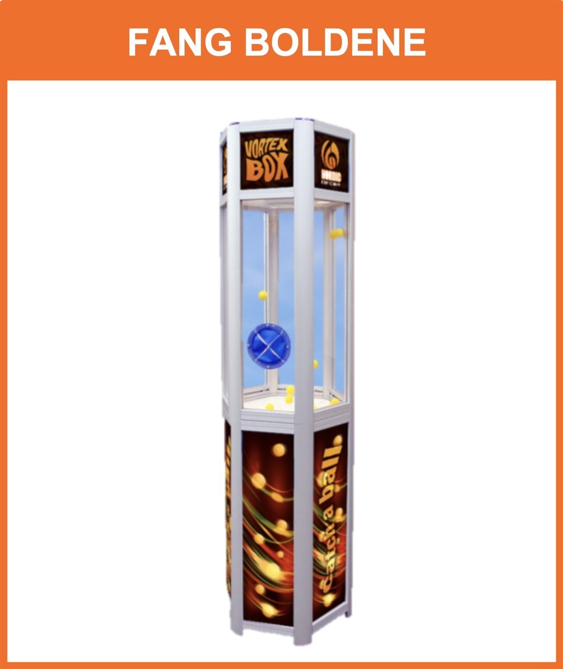 FANG GEVINSTEN
Tornado box med kraftig vind som blæser enten penge, bonner eller skumbolde rundt, hvilket gør dem svære at fange med en hånd, et tids ur giver hver deltager har 30 sek. til at fange de flyvende gevinster
*