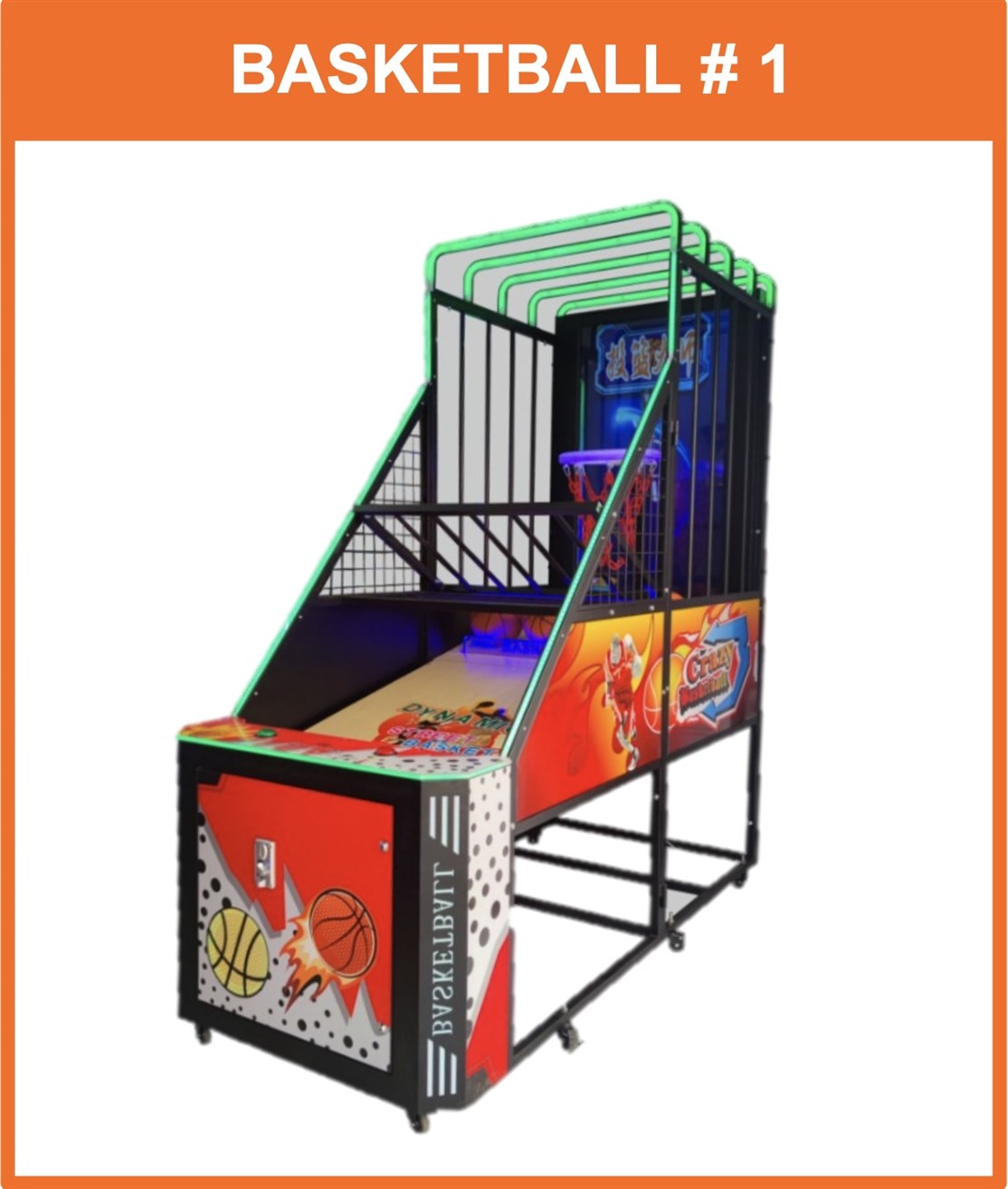 BASKETBALL MASKINE # 1
Super flot mobil basketball maskine som hurtigt og nemt pakkes ud og sættes og pakkes ned igen og som kan flyttes da den er med hjul.
Mål opsat: H. 252 x D. 235 x B. 103 cm.
Mål pakket H. 252 x D. 112 x B. 118 cm.
Strøm: Alm. netstik 230.v. / 16 amp
Møntindkast: Ja
På lager: Ja
*