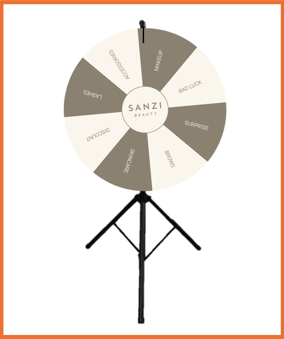 90 cm. lykkehjul produceret til
SANZI BEAUTY DENMARK
*