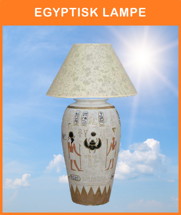 -
Egypt no. 011
Egyptisk lampe med motiver og skærm 
Størrelse: 97 cm. høj