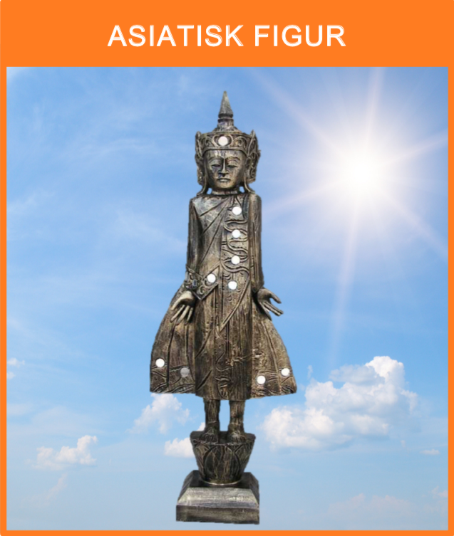 Kendt Asiatisk tempel / Buddha figur, med små spejle.
Størrelse: 105 cm. høj