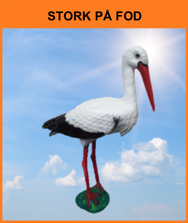B 087 / A10
Stork på fod
Størrelse: 75 cm.