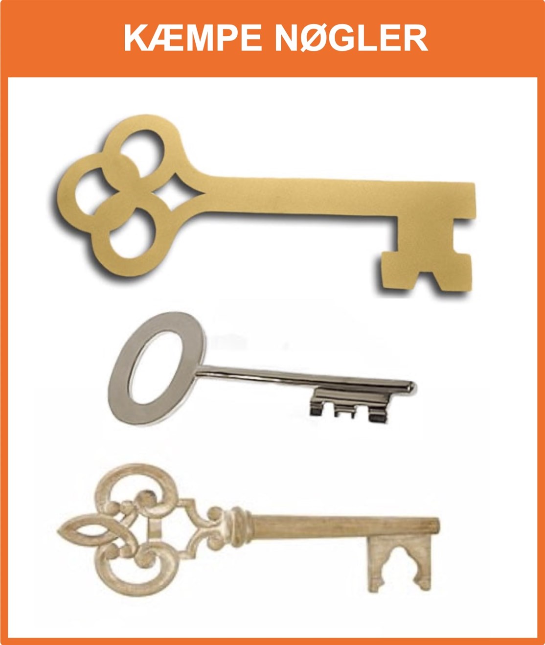 Salg Kæmpe Nøgler med gravering til indvielser m.m.
- klik på billedet
*