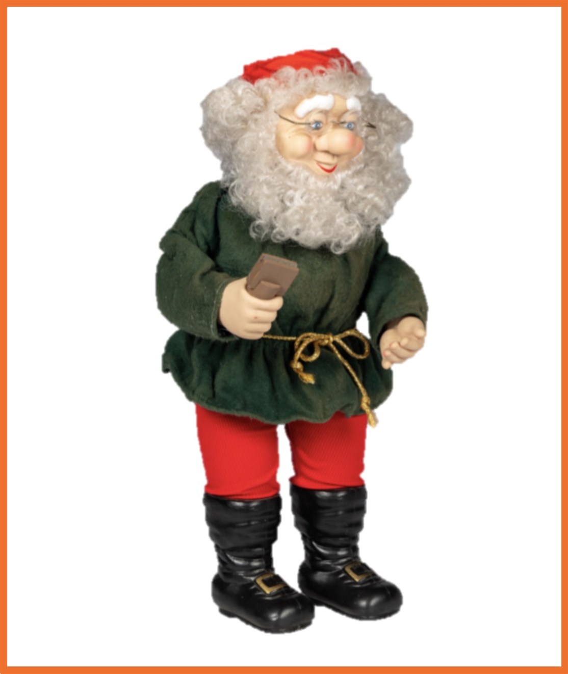 Klassisk Mekanisk Jule Nisse
Med holder til skilt eller andet
Størrelse: 50 x 20 cm.
Strøm: 230.V (Alm. netstik)
Pris kr. 3.000.- + moms & fragt
*