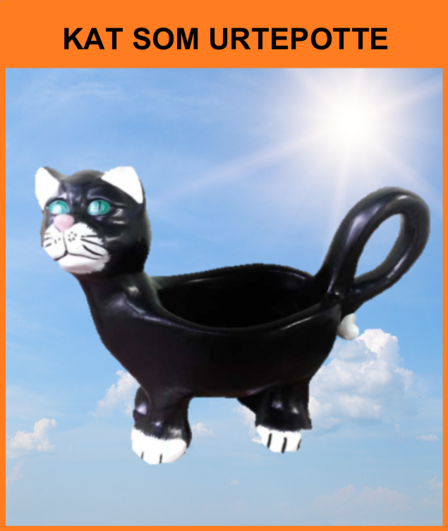 B 097 / A235
Kat som urtepotte / skål
Størrelse: 35 cm.