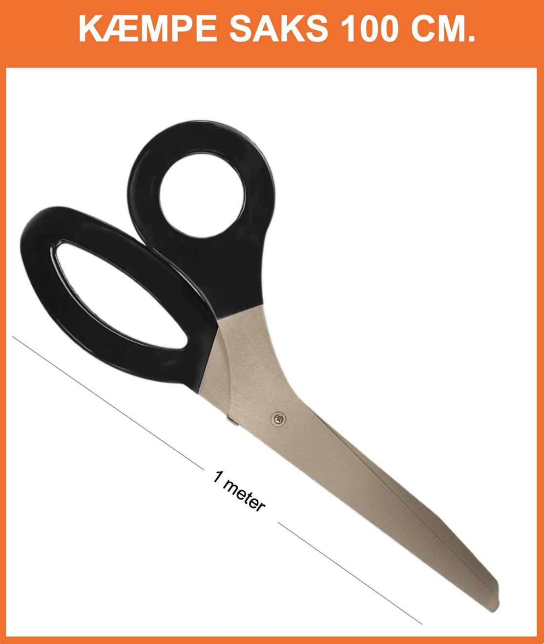 Kæmpe Sort saks 
Sort håndtag og Stål knive
100 cm.
*