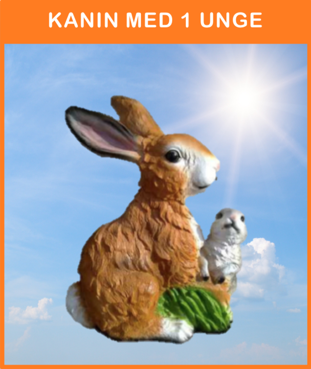 -
Nordiske Dyr # 018
Glasfiber Kanin med 1 unge
Størrelse: 40 cm. høj