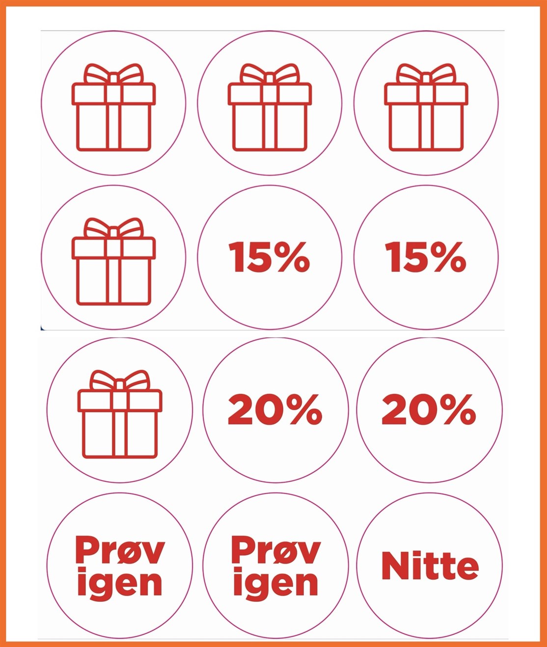 Stickers til 90 cm. Skift Tekst Lykkehjul produceret til
Pava Danmark
*