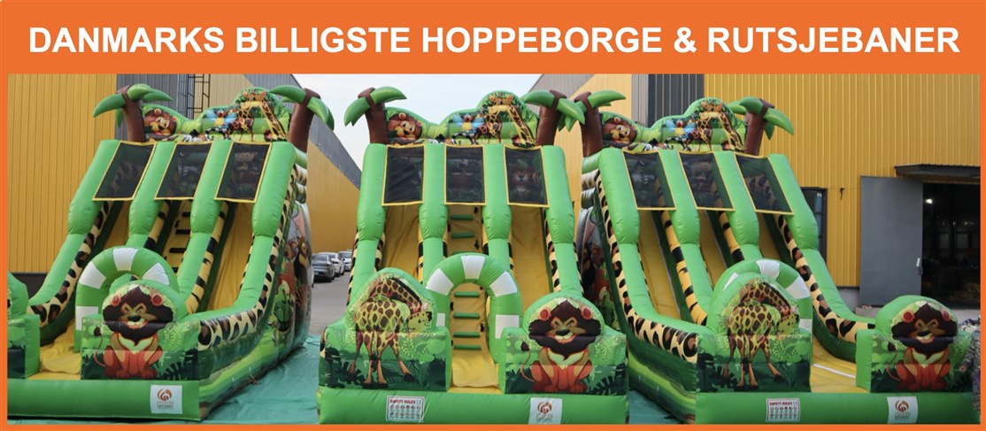 Store, små, korte, lange, høje og lave Hoppeborge & Rutsjebaner
- Klik på billedet og se modeller, info. & priser
*