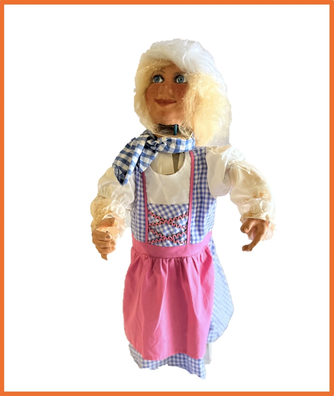Mekanisk Nisse pige/dame
Med kjole & forklæde
Størrelse: 70 cm.
Strøm: 230.V (Alm. netstik)
Pris kun kr. 4.500.- + moms & fragt
*