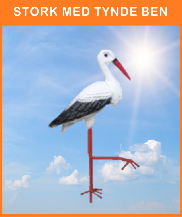 -
Nordiske Dyr # 040
Stork med tynde ben 
Størrelse: 50 cm. høj