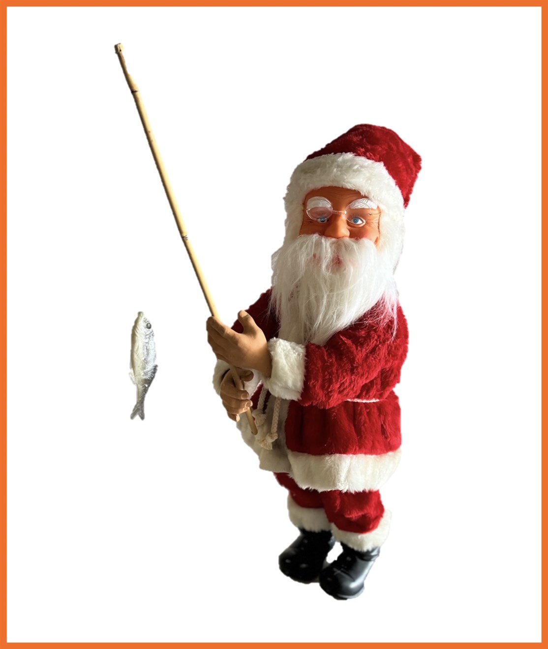 Mekanisk Nisse / Julemand
Med fiskestang & fisk
Størrelse: 70 cm.
Strøm: 230.V (Alm. netstik)
Pris kun kr. 5.000.- + moms & fragt
*