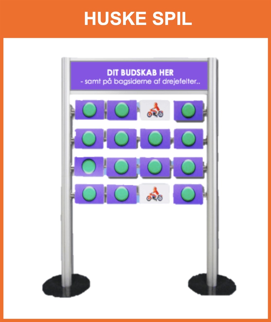 KÆMPE HUSKE & HUKOMMELSES SPIL
Med egne billeder & logo printet på begge alle brikker
Klik på billedet og se mere
*