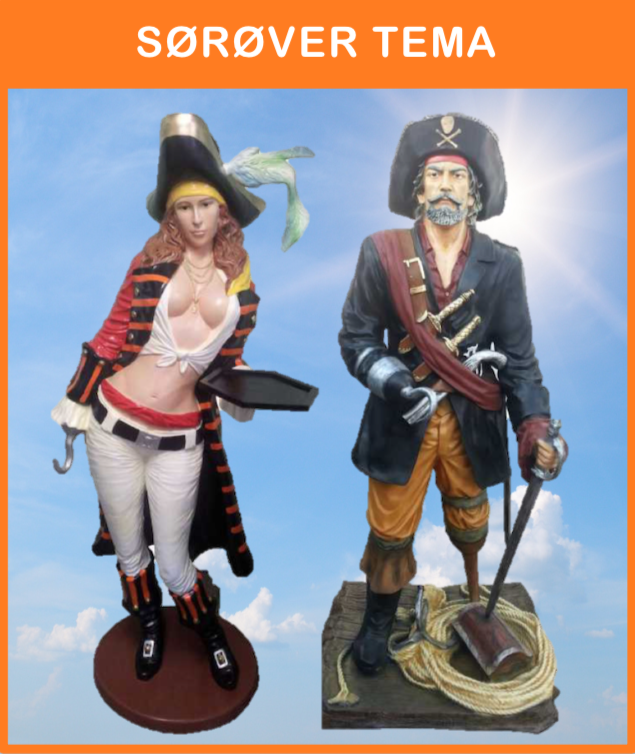 -
SØRØVER & PIRAT TEMA
Dekorations artikler i sørøver & pirat tema med figurer, skattekister, skibsret og meget mere.