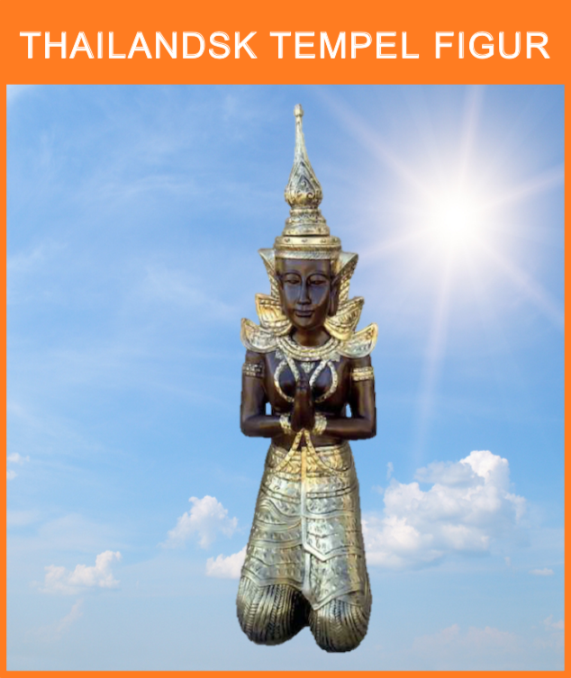 Utrolig flot Thailands tempel figur, som mange kender og har set i Thailand.
Størrelse: 71 cm. høj