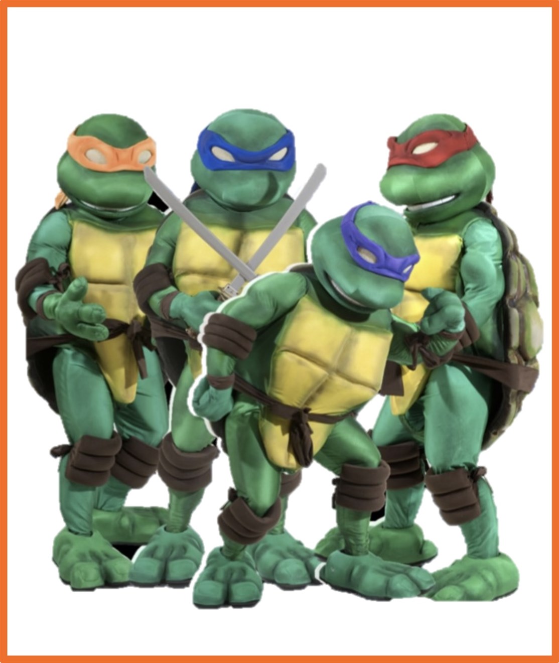 4 stk. Ninja Turtles maskot kostumer produceret til
4KIDS TELEVISION
*
