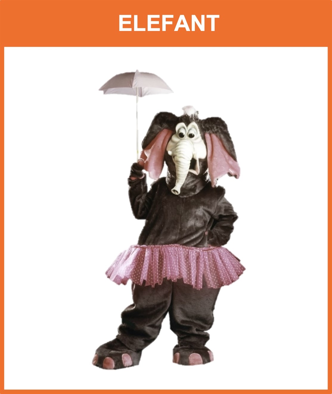 Kostume nr. 010
Elefanten Ella
Professionelt maskot kostume
Lejepris kr. 2.500.- + moms og fragt
*