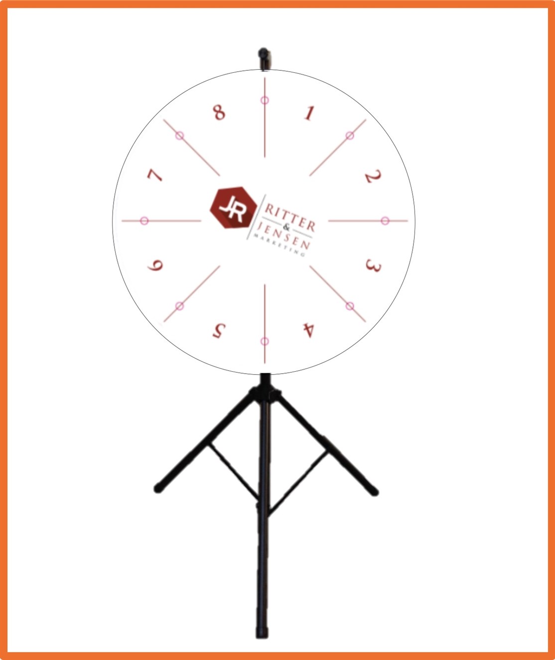 80 cm. whiteboard lykkehjul produceret til
RITTER & JENSEN MARKETING
*