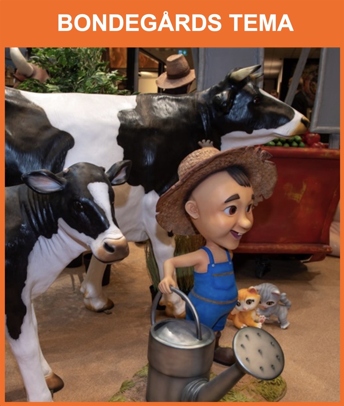 BONDEGÅRD
Vi tilbyder alle de kendte bondegårds dyr i glasfiber og alle er livagtige, naturtro og i rigtige størrelser, vælg mellem kør, kalve, grise, heste, får, geder m.m.
*