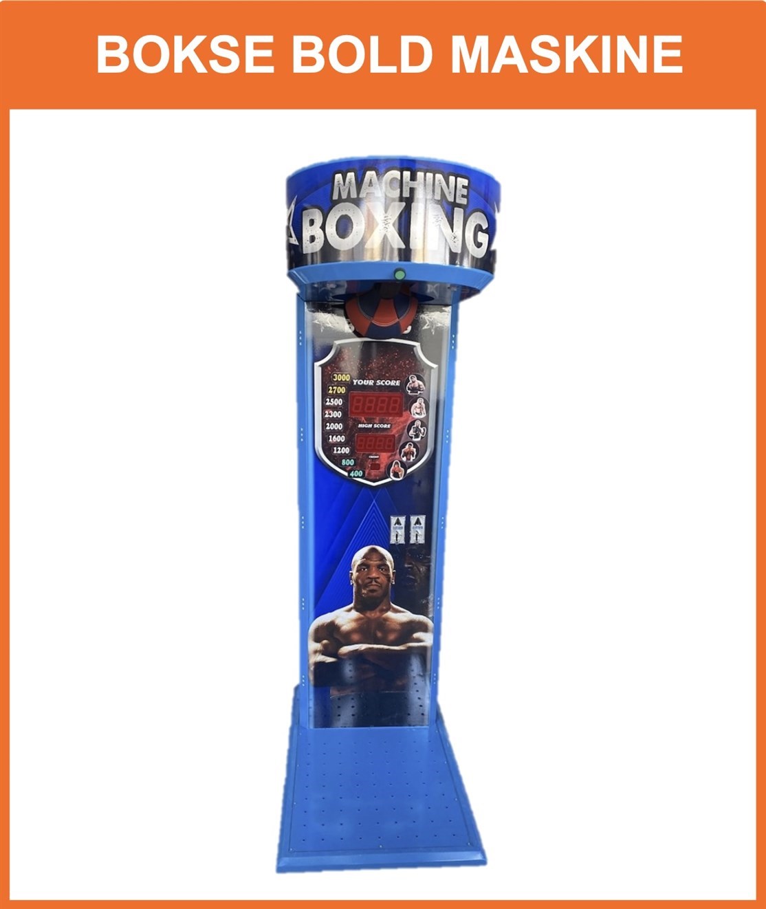 BOKSE BOLD
Vi producerer, sælger og udlejer professionelle Bokse Bold maskine, med indbygget led lys, musik, stort display og 2 stk. mønt indkast, 1 stk. kr. 5 (1 spil) og 1 stk. kr. 20.- (5 spil)
*