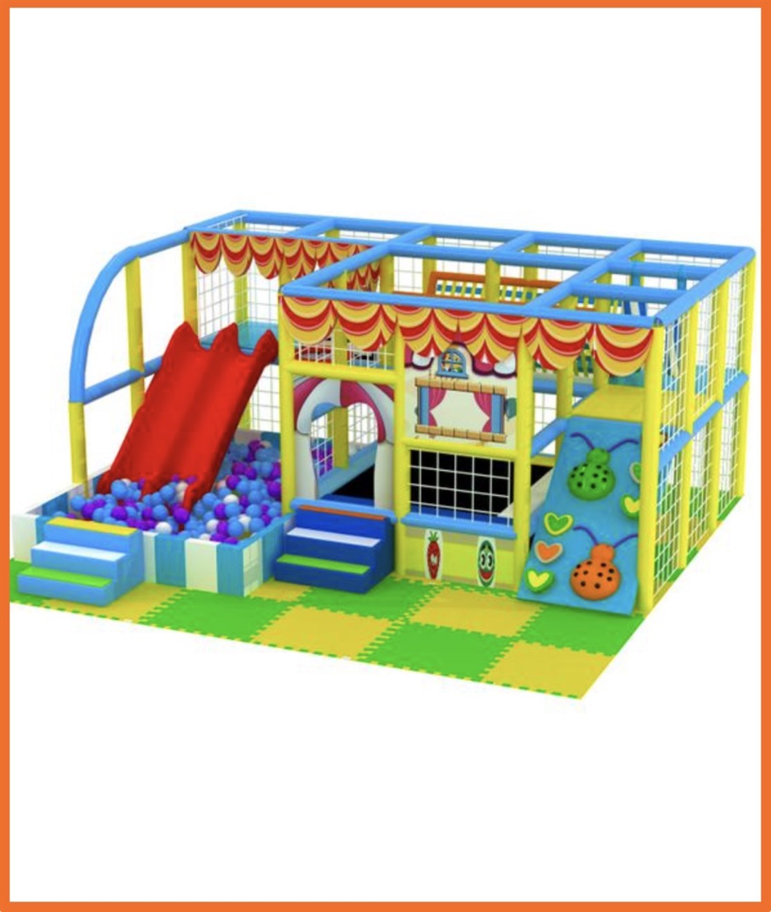 Lille traditionel legeland i 2 etager
Kan laves og tilpasses i størrelse og farve m.m.
*